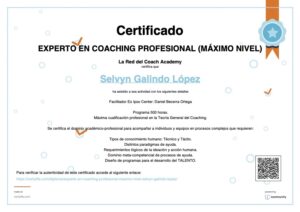 EXPERTO EN COACHING PROFESIONAL MAXIMO NIVEL Selvyn Galindo Lopez 1