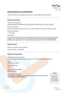 justificante certificacion public Selvyn Galindo Eo Ipso Blockchaim 1